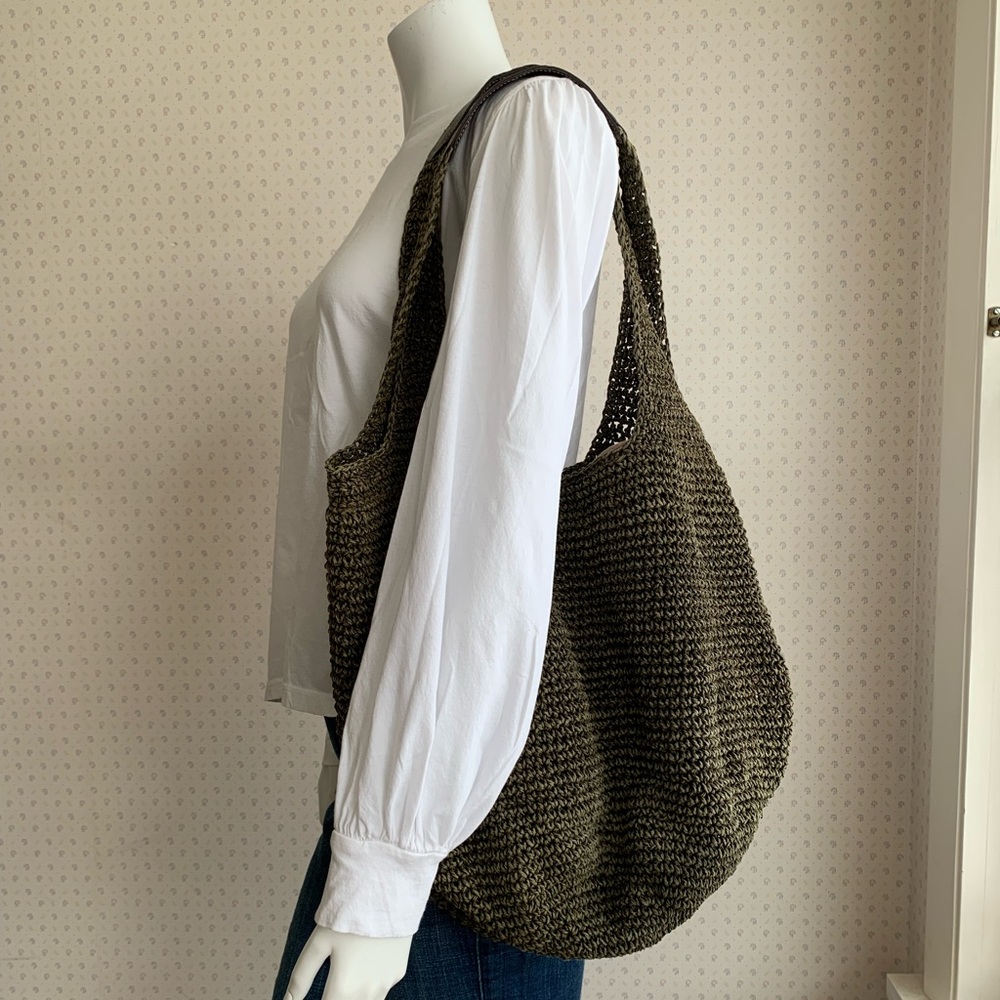 Vintage GAP Recycled Paper Crochet Tote Bag